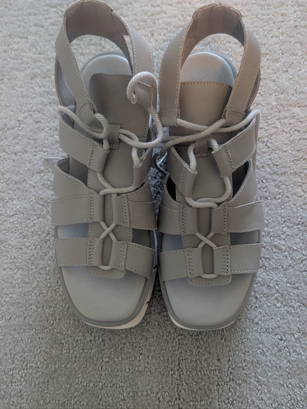 Sorel Gray Strappy Wedge Sandals